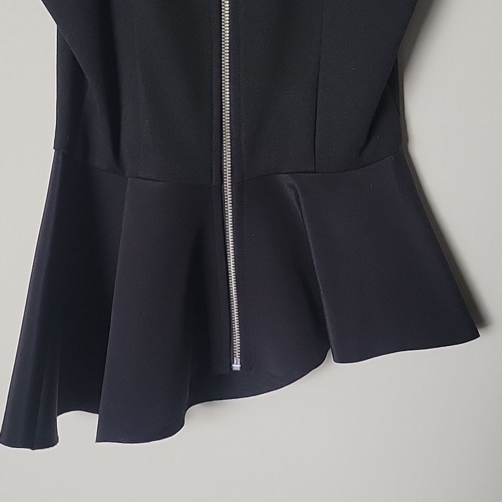 NWT Nicholas Black Peplum Top Sz 4 XS S Ponti Asymmetrical Angled Sexy Feminine - Picture 7 of 14